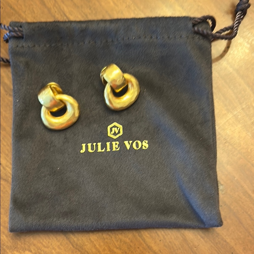 JULIE VOS Gold Avalon Demi Doorknocker Earrings